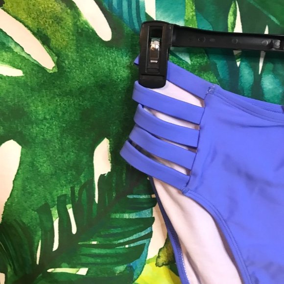 NWT $52 SO Juniors Medium Purple Orange Green Colorful Bikini Swimwear Set - Picture 7 of 9